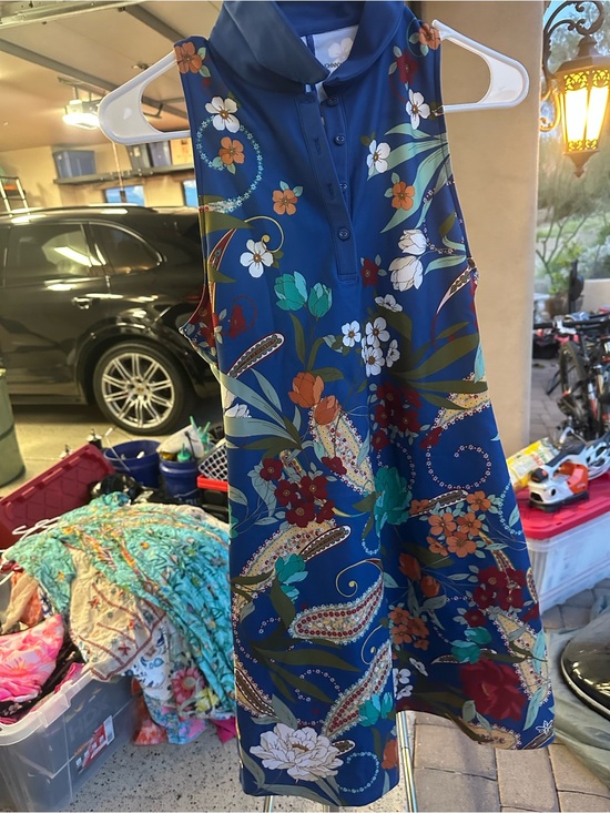 Johnny Was Dresses & Skirts - Johnny Was Blue Floral Sleeveless Dress